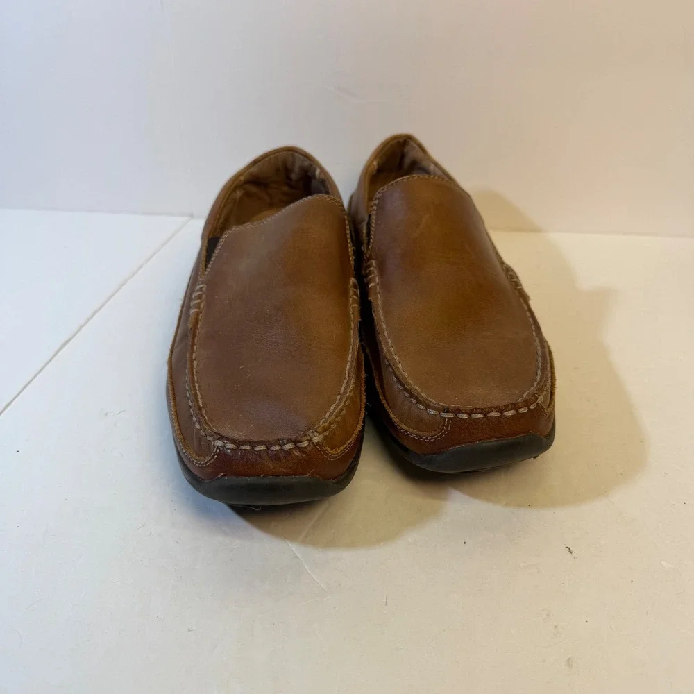 Vionic Preston Mens Tan Leather Loafers Slip On Shoes VSM019 Size 11.5